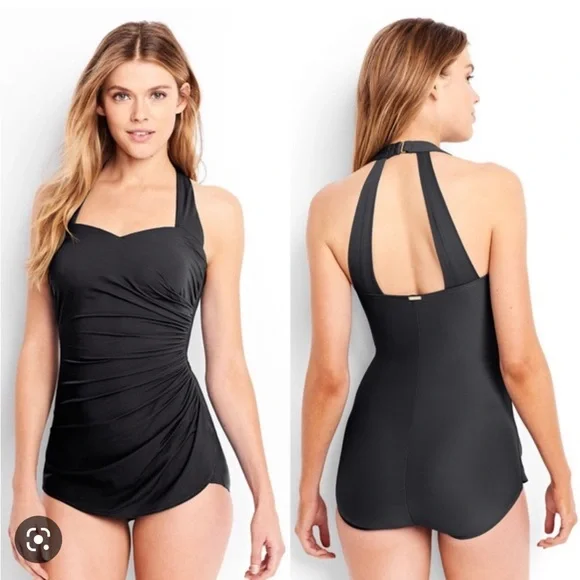 Lands End Swim Slender Tunic Lands End Swim Skirted Sarong One Piece Poshmark